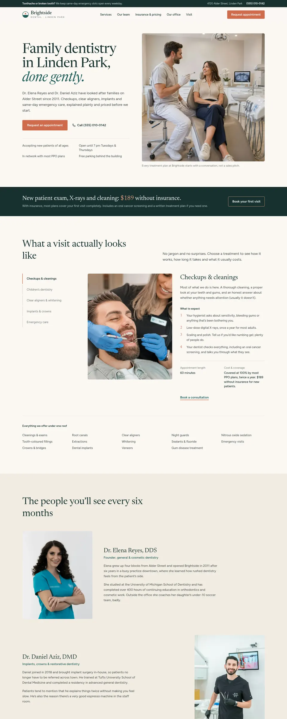 Brightside Dental homepage