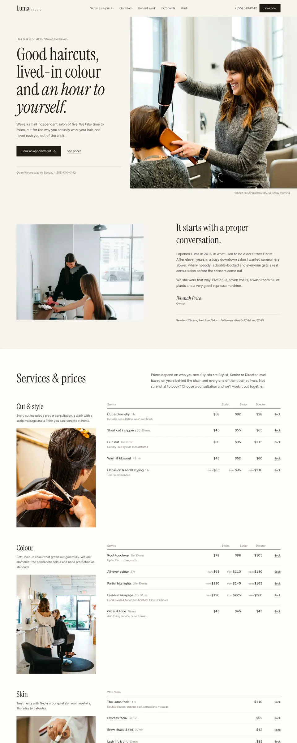 Luma Studio homepage